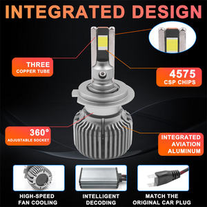 CAR-REFINE P80 H4 200W 12V 20000LM 6000K Sistema de Iluminación LED para Automóvil, Bombilla LED para Faros Delanteros H13/9004/9007 OEM ODM - Product Image 3