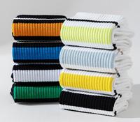 Mode unisexe rayures Sport noir blanc chaussettes coton personnalisé Tube chaussettes Design équipage chaussette