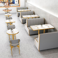 Ensemble de meuble rond en marbre pour café et restaurant, canapé, stand, chaise et table pour restaurant, café