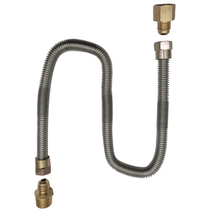 Kit de Conector de Línea de Gas Flexible de Acero Inoxidable Plateado de 1/2" OD x 1/2" ID y 24 Pulgadas, Sin Silbido, para Estufas de Gas Natural y <span class=keywords><strong>Chimeneas</strong></span> - Product Image 1