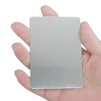 Carte de visite en acier inoxydable noir et argent, taille personnalisée 63*88mm, gravure laser, carte de visite vierge en métal personnalisable DIY