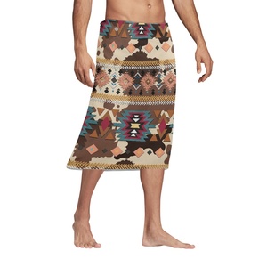 Vente en gros sur mesure jupe Hawaii pour hommes impression à la demande impression aztèque plage Lavalava sarongs sublimation région Asie-pacifique paréos - Product Image 4
