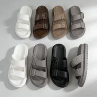 Sandalias EVA Blancas Puras de Nuevo Diseño 2026 para Mujer y Hombre, Sandalias Ajustables con Doble Correa, Antideslizantes, Suela Blanda, para Playa, al por Mayor