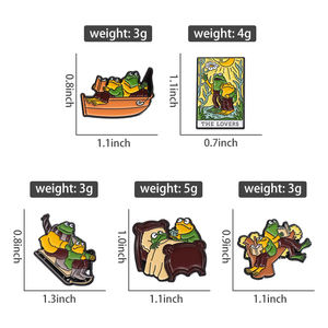 Katak dan kodok pin Enamel menyesuaikan bros perjalanan kekasih kerah Lapel lencana hewan hadiah perhiasan untuk teman - Product Image 6