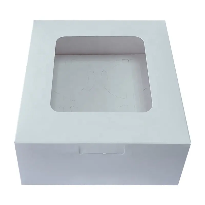 White Brown Cardboard Cake Box in Bulk 10x10x5 Cake Box Supports Customized Rigid Boxes Coated Paper Color Logo Creativity