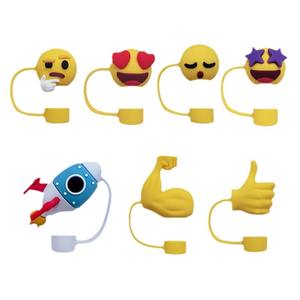 Nuevos Emojis 3D 2025, Accesorios de Silicona de 10 mm para Bebidas, Antipolvo, para Botellas, Vasos y Termos, con Tapas Decorativas y Cubiertas para Pajitas - Product Image 4