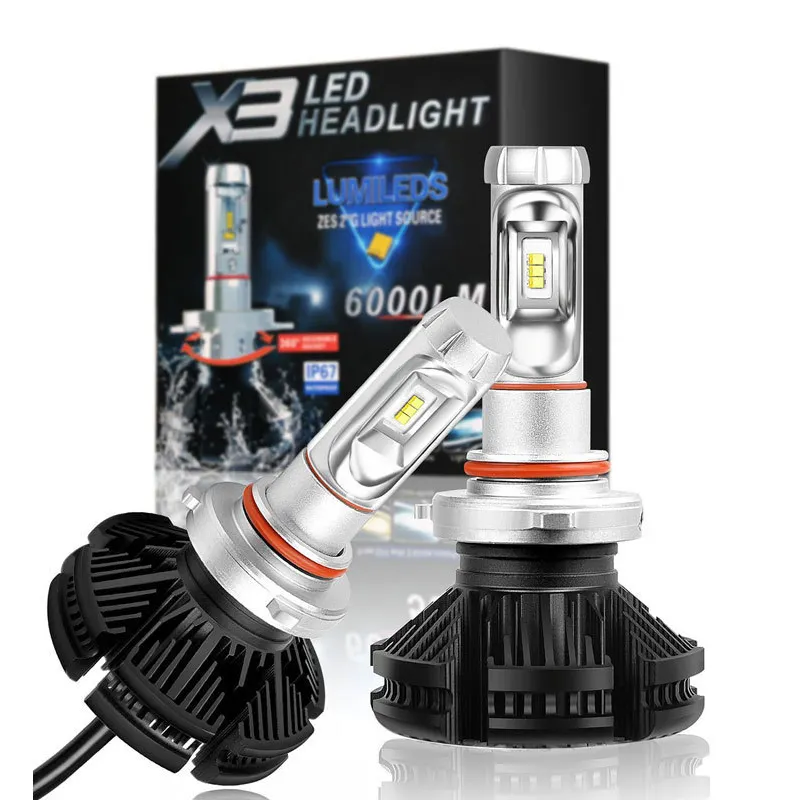 Auto Lighting System 50W 12000lm 3000K 6500K 8000K Lüfter lose Canbus-Scheinwerfer lampen LED X3 H11 Auto H4 Auto-LED-Scheinwerfer H7