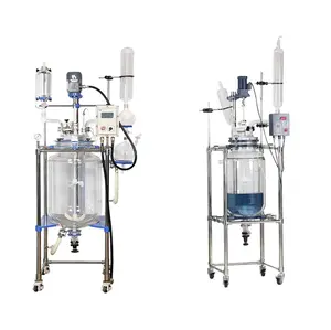 Xianglu Laboratorium Hijsen Roterende Verwarmde Waterglazen Reactor 100 Liter Mantelglas Fabrikant Met Plc Druk Uitloging