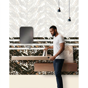 Digital Porcelain Ceramic Wall Tiles 300x450mm 12x18 Glossy Vitrified Japanese Bathroom Waterproof Outdoor Black Export Supply - Product Image 1