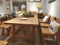 Nouveaux Produits de Mobilier en Bois Massif et Bois Recyclé : Table et Chaises de Salle à Manger