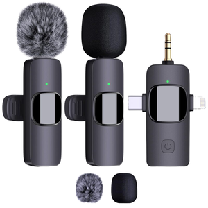 Microphone sans fil 3 en 1 Lavalier de type C à suppression de bruit pour les réunions en direct et l'enseignement compatible avec les conférences - Product Image 1
