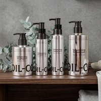 Brume capillaire, lotion, shampoing, flacon pompe sans air noir mat écologique de qualité supérieure