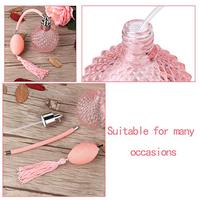 Flacon de parfum vintage rose de 100 ml avec pompe à longue frange, finition mate, scellant, rechargeable pour diffuseur et emballage