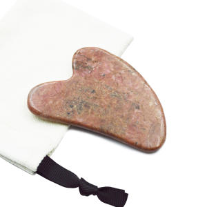 La pierre de massage Gua Sha en forme de cœur en rhodonite naturelle certifiée CE pour le visage favorise la <span class=keywords><strong>circulation</strong></span> sanguine locale - Product Image 6