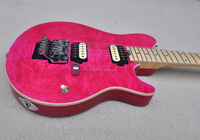 Flyoung Rose Red 6 Senar Gitar Elektrik M dengan Floyd Rose Bridge dan Veneer Maple