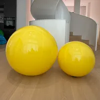 Boule gonflable géante jaune Whoopee Party en PVC mat effet miroir, réutilisable, pour la décoration d'événements, mariages et fêtes d'été