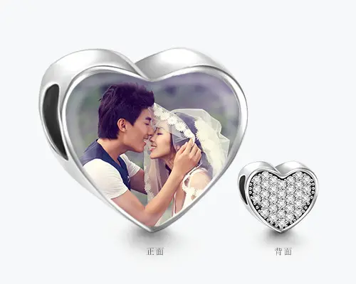 2020 mais recente fábrica diy imagem personalizada prata 925 amor coração encantos família acessórios pulseira fazendo atacado