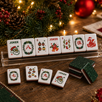 Juego de Fichas de Mahjong de Acrílico de Tres Capas, Calidad Premium, Reverso de Color Sólido, Dragón, Viento, Joker, Flor, Venta al Por Mayor Personalizada