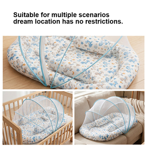 Matelas de couchage bionique portable pour nouveau-né, lit d'appoint, berceau pour bébé, moustiquaire anti-moustiques en polyester, design mignon - Product Image 5