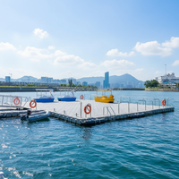 Ponton flottant à haute flottabilité, construction de marina, plateforme pour bateaux en PC HDPE, vente bon marché, mini capsule habitable, quai flottant