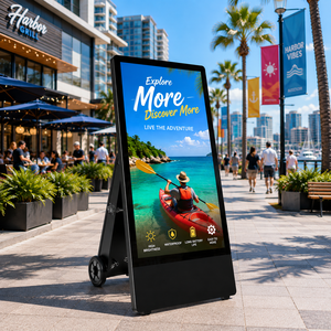 Fabricant sur mesure d'écrans LCD publicitaires mobiles d'extérieur portables de 43 à 55 pouces, IP65, alimentés par batterie, 1500 nits, refroidissement intelligent - Product Image 1