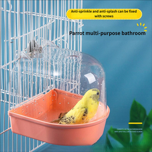 Vendita all'Ingrosso Nuovo Bagno per Uccelli di Alta Qualità, Lussuoso, Ecologico, Durevole, in Plastica Trasparente, Anti-Trabocco, Rettangolare, da Appendere per Interni - Product Image 6
