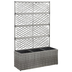 <strong>Trellis</strong> Raised Bed <strong>with</strong> 3 Pots Indoor Outdoor Garden Patio Courtyard Poly Rattan <strong>Planter</strong> Promotion Usage for Climbing Plants - Product Image 3