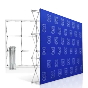 Promotion Portable Backdrop Custom Fabric Pop Up Booth 10ft Advertising Trade Show Display Stand Banner