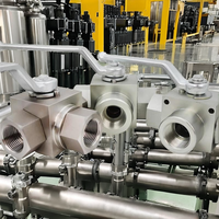 Vanne à boisseau sphérique haute pression en acier inoxydable série KHB à trois voies, pour huile et gaz, haute température, personnalisable OEM, commande hydraulique CNJS