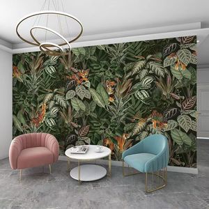 Mural de Pared con Vegetación Tropical, Papel Tapiz con Plantas de la Naturaleza para Decoración de Dormitorios y Salas de Estar - Product Image 4