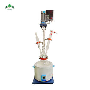 HJLab Reactor de vidrio de fondo redondo de capa única química de laboratorio pequeño de 5L con baño de calefacción - Product Image 1