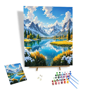 Caliente Popular Diy <span class=keywords><strong>pintura</strong></span> por número Kit nieve montaña <span class=keywords><strong>pintura</strong></span> al óleo Digital 24 <span class=keywords><strong>colores</strong></span> acrílico decoración del hogar 16X20 pulgadas - Product Image 1