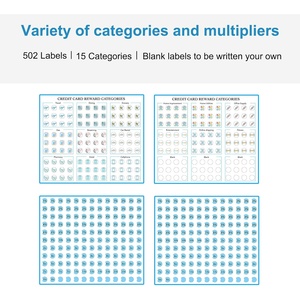 Autocollants adhésifs pour catégories de récompenses de carte de crédit (points ou miles), étiquettes, organiseur de carte de crédit, suivi et organisation - Product Image 2