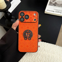 Coque de téléphone pour iPhone 17 Air avec film de protection d'objectif, chrome orange, tendance, marque Apple, 16 15 14 Pro Max, cœur, 13 Plus, coque de téléphone portable