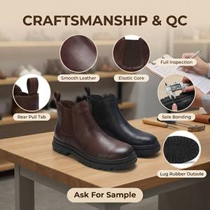 Stivali Chelsea con Piattaforma in Vera Pelle Personalizzati per Uomo OEM ODM Alta Qualità Supporto Arco Plantare <span class=keywords><strong>Stivaletti</strong></span> Larghi E-EEEE Servizio Personalizzato - Product Image 3