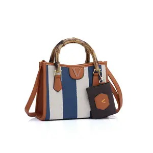 New Designer Hot Sale Female Shoulder Bag Classic Pattern Handbags For Women Bamboo Handle Brand L Crossbody Bag Women Luxury