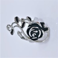 Cincin Koktail Berlapis Emas 18K Motif Bunga Mawar Gothic Kristen dari Baja Tahan Karat, Perhiasan Fashion, Hadiah
