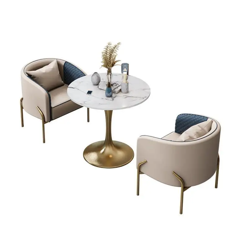 Customized Modern Metal Leather Sofa Chairs Table Customized Color for Restaurant Dining Cafe Hotel Coffee Shop Living Room Use