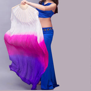 Разноцветные шелковые веера Willyoung для танца живота, аксессуары для восточных танцев в египетском и индийском стиле, продаются в парах для женщин - Product Image 6