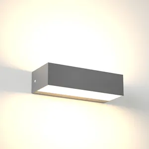 Rectangular preto abs pc plástico 220 volts ip65 superfície montado hotel moderno à prova d' água externa luz de led parede