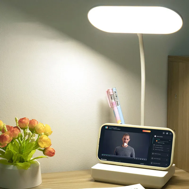 Wiederaufladbare eingebaute Batterie LED-Schreibtischlampe Lesen Schlafzimmer-Licht Berührung dimmbar modernes Nachttisch-Studien-Tischlampe