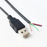 USB 2.0 2-Pin 2-Draht DIY USB-Stecker Verbindungskabel Stromladekabel Verlängerungskabel 0,3m/1m/2m