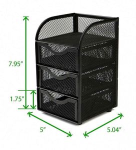 <b>Top</b> Quality Mesh 3 Tier Small Drawer Chest Desk Tidy Organiser Desktop Office Supply Holder Stationery Organiser - Product Image 2