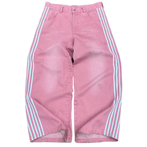 <span class=keywords><strong>Jeans</strong></span> Vintage da <span class=keywords><strong>Uomo</strong></span> Blu Chiaro Lavato, Vestibilità Ampia e Baggy, Stile a Zampa con Righe, per Streetwear e Casual - Product Image 3