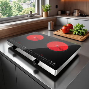 Двухконфорочная индукционная плита с сенсорным управлением, керамической поверхностью, 3000 Вт, для коммерческого использования, гостиниц и домашнего использования - Product Image 1