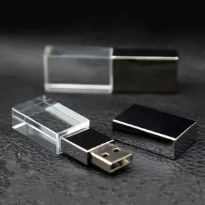 M-Queen Flash Memory Stick de cristal flash drive de vidro acrílico com logotipo para presente de casamento