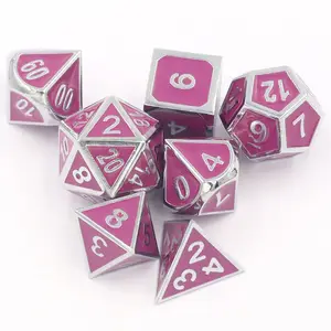 Biểu Tượng Tùy Chỉnh Dice D6,D20, Kẽm Hợp Kim Kim Loại Dice Set Dnd Đa Diện Dice Trò Chơi Dadi