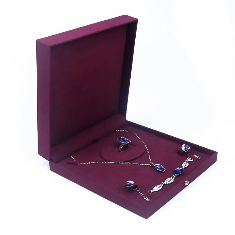 Производитель поставляет Роскошные фиолетовые бархатные коробки для ювелирных изделий бархатная шкатулка для ювелирных изделий или чехол с пользовательским логотипом