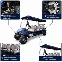 Carrito de Golf Eléctrico Todoterreno de 6 Plazas, Motor Asíncrono de CA de 4.0kW, Freno de Disco Delantero de Doble Circuito, Vehículo Eléctrico para Recorridos
