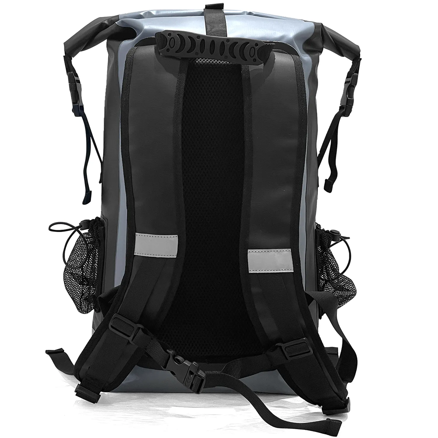 कैम्पिंग हाइकिंग के लिए ग्राहक लोगो वॉटरप्रूफ बैकपैक 500D पीवीसी तिरपाल 30L ड्राई सैक बैग का निर्माण करें